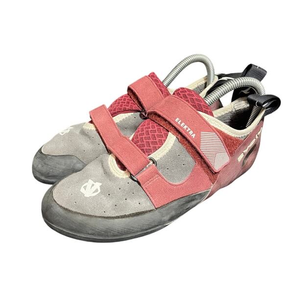 Evolv Women's Elektra red Climbing Shoes Size 9 Grip Hook Loop Gym Bouldering - Picture 1 of 8